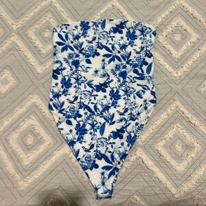 Skatie Floral Blue and White One Piece Swimsuit